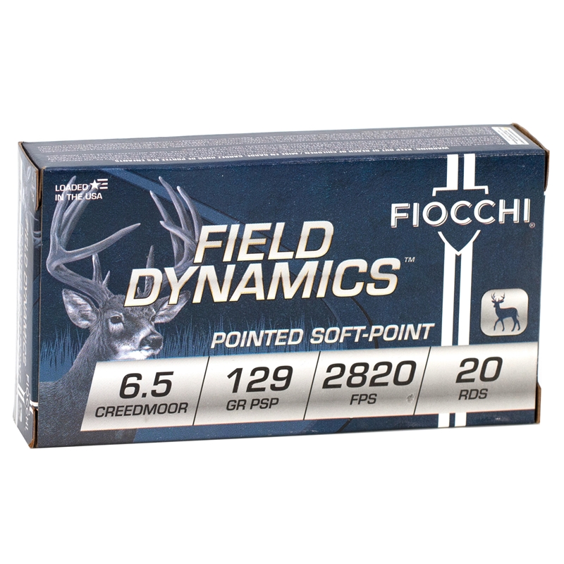 cchi Field Dynamics 6.5 Creedmoor 129 Grain Pointed Soft Point Box Of 20 Ammo