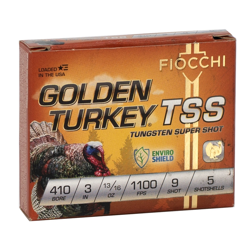 cchi Golden Turkey TSS 410 Gauge Bore 3 13/16 Oz #9 Tungsten Shot Box Of 5 Ammo