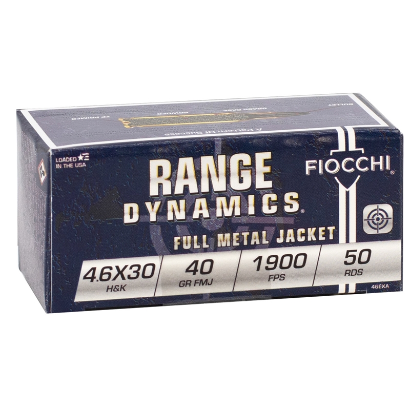 cchi Range Dynamics 4.6x30mm HK 40 Grain Full Metal Jacket Box Of 50 Ammo