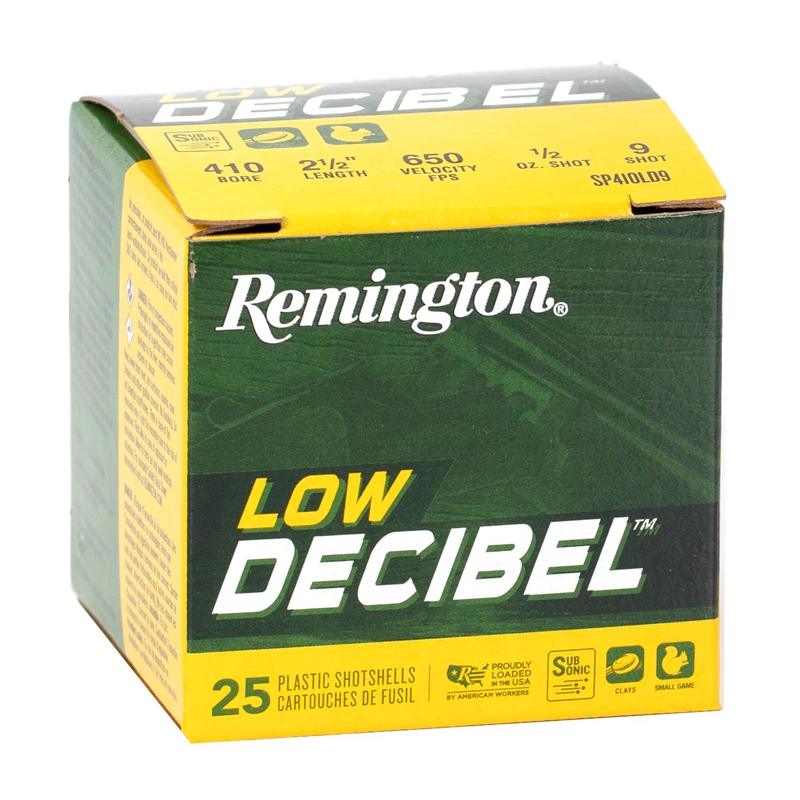 ington Low Decibel 410 Bore 2-1/2 1/2 Oz #9 Lead Shot Box Of 25 Ammo