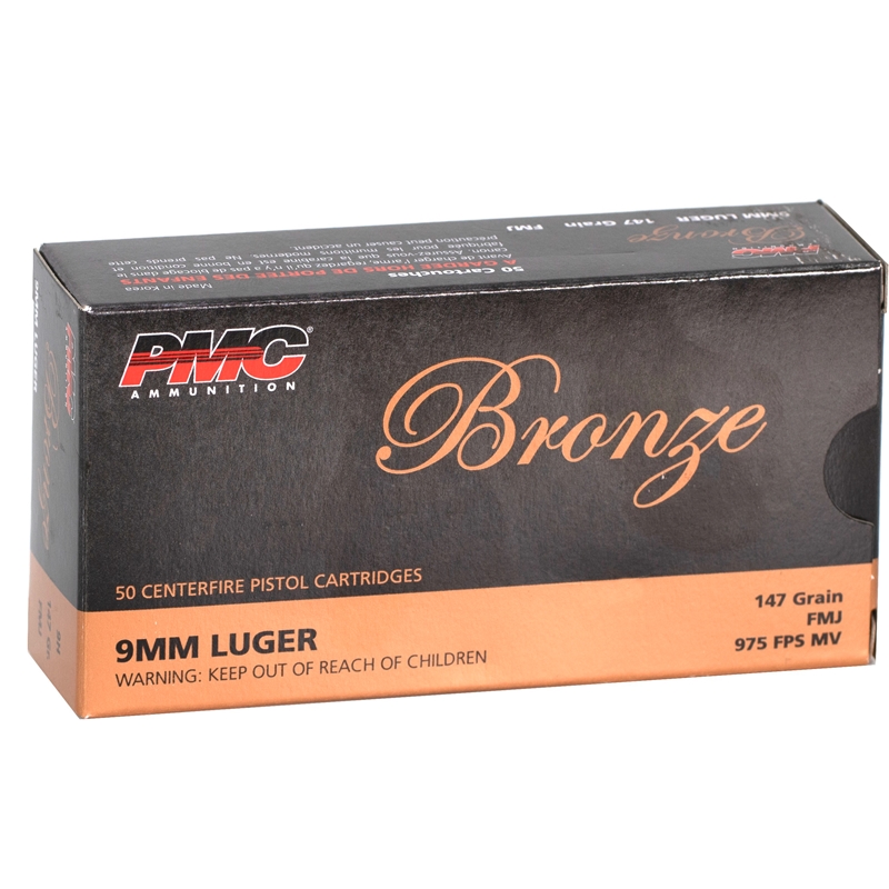  Bronze 9mm Luger 147 Grain Full Metal Jacket Box Of 50 Ammo