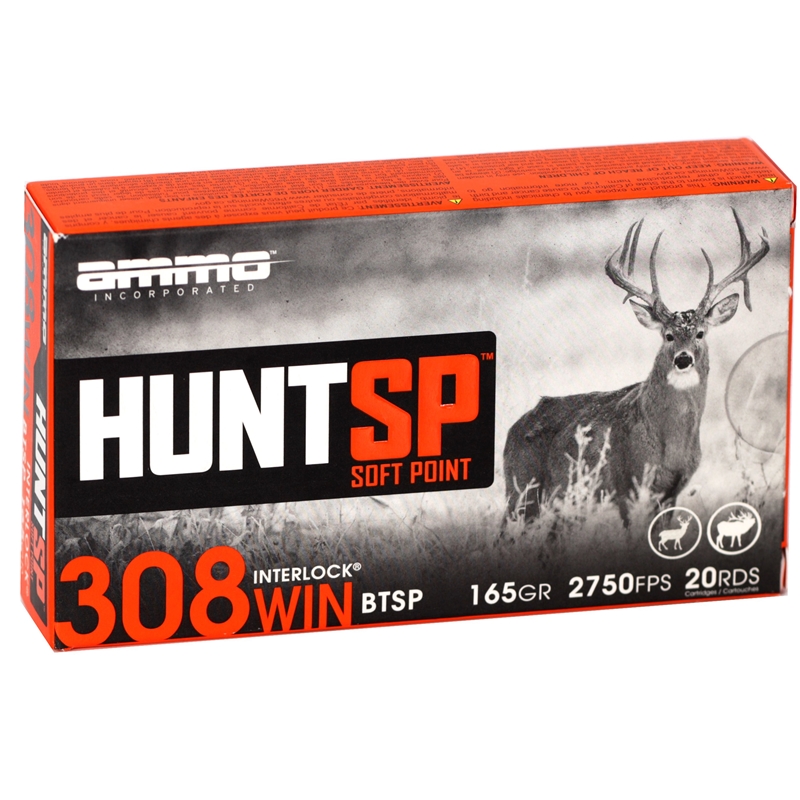 o Inc Hunt SP 308 Winchester 165 Grain InterLock Box Of 20 Ammo