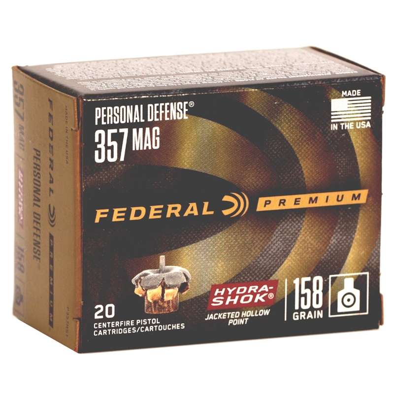 eral 357 Magnum 158 Grain Hydra-Shok Jacketed Hollow Point Box Of 20 Ammo