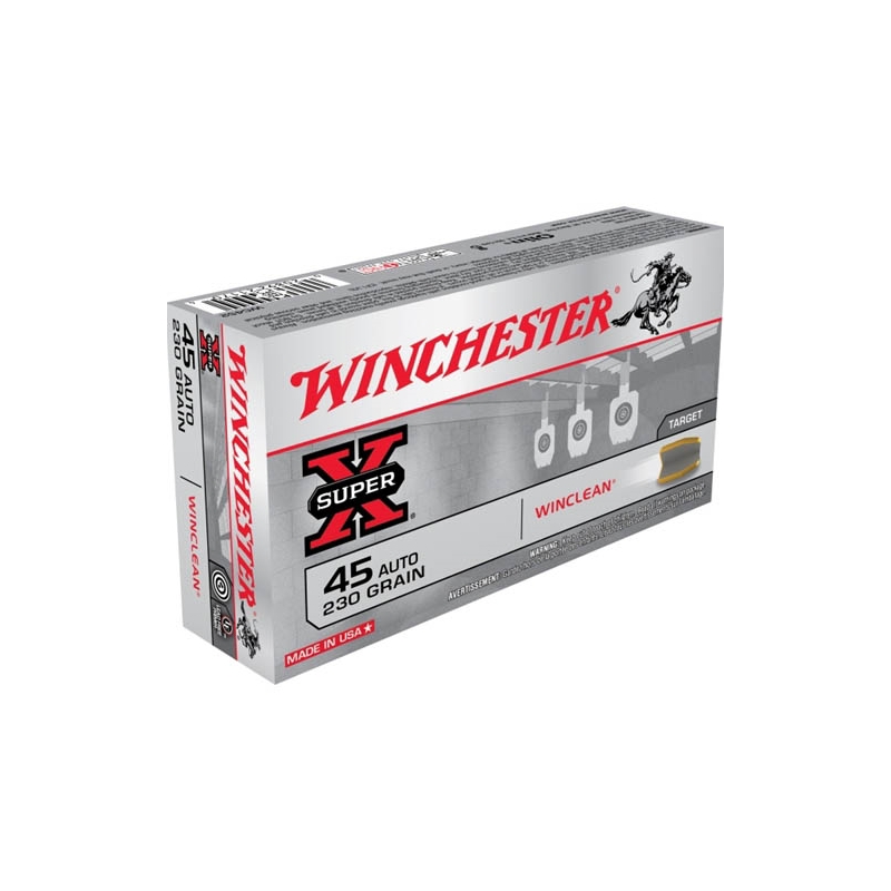 chester USA WinClean 45 ACP Auto 230 Grain Enclosed Brass Box Of 50 Ammo