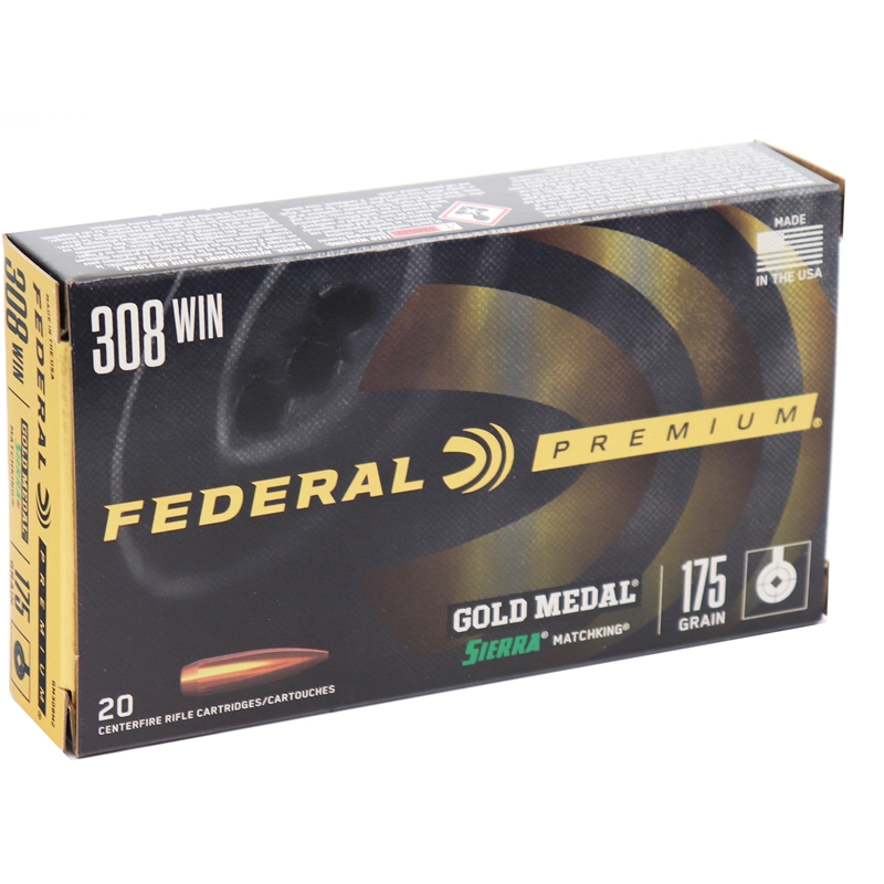 eral Gold Medal 308 Winchester 175 Grain Sierra MatchKing Hollow Point Box Of 20 Ammo