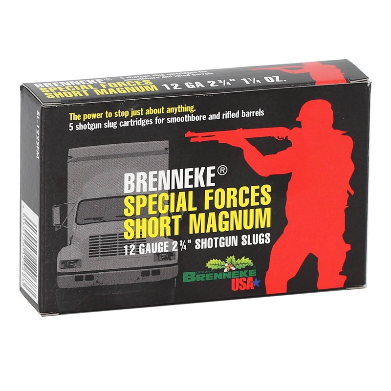 nneke USA Special Forces Short Magnum 12 Gauge 2-3/4 1-1/4 Oz Lead Slug Box Of 5 Ammo