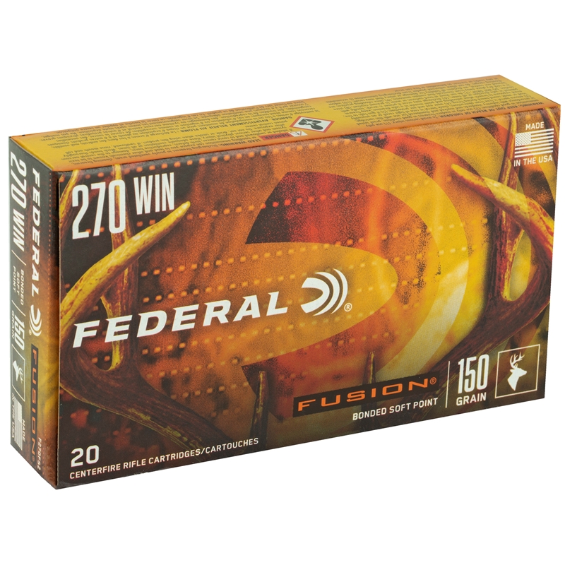 eral Fusion 270 Winchester 150 Grain Spitzer Boat Tail Box Of 20 Ammo