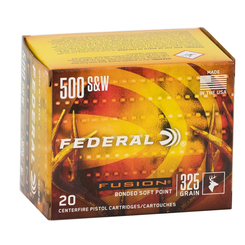eral Fusion 500 S&W Magnum 325 Grain Bonded Soft Point Box Of 20 Ammo
