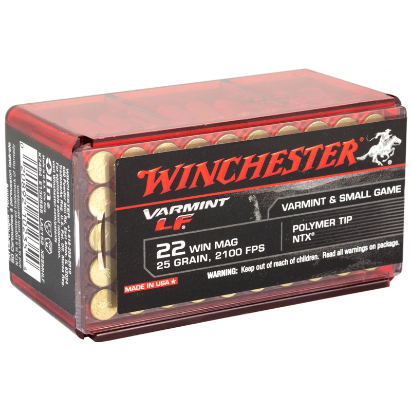 chester Super-X 22 WMR 25 Grain Jacketed Hollow Point Lead Free Box Of 50 Ammo