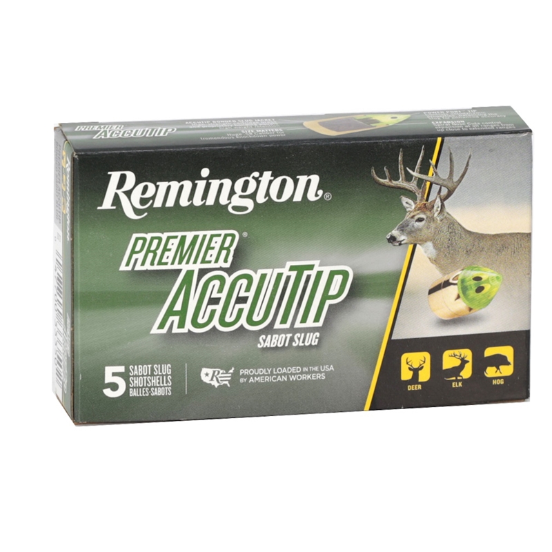 ington Premier 12 Gauge 2 3/4 385 Grain AccuTip Bonded Sabot Slug With Power Port Box Of 5 Ammo