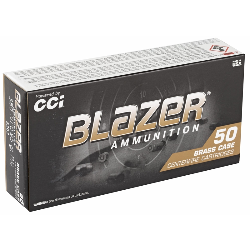  Blazer Brass 380 ACP Auto 95 Grain Full Metal Jacket Box Of 50 Ammo