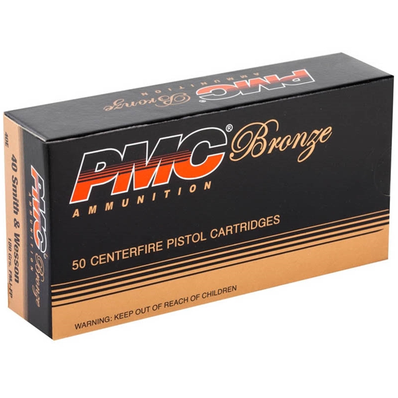  Bronze 40 S&W 180 Grain Full Metal Jacket Box Of 50 Ammo