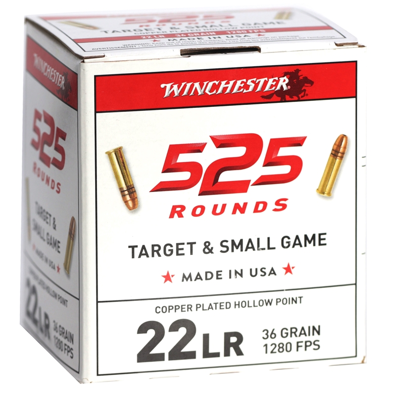 chester 22 Long Rifle 36 Grain Copper Plated Hollow Point 525 Rounds Box Of 525 Ammo