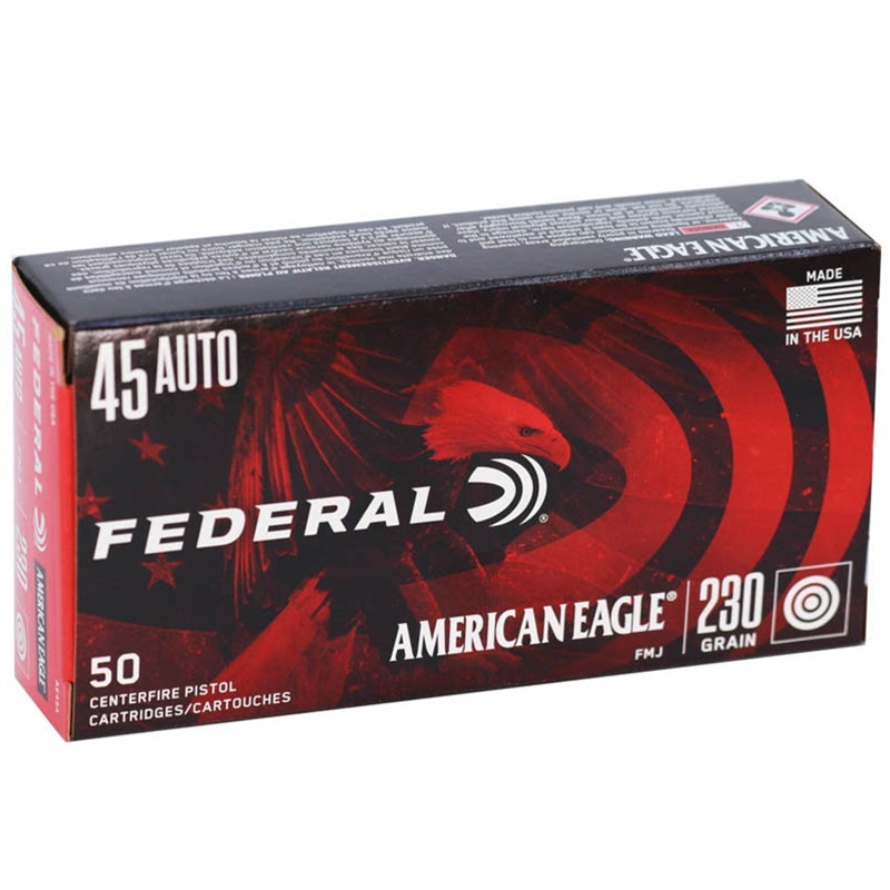 eral American Eagle 45 ACP Auto 230 Grain Full Metal Jacket Box Of 50 Ammo