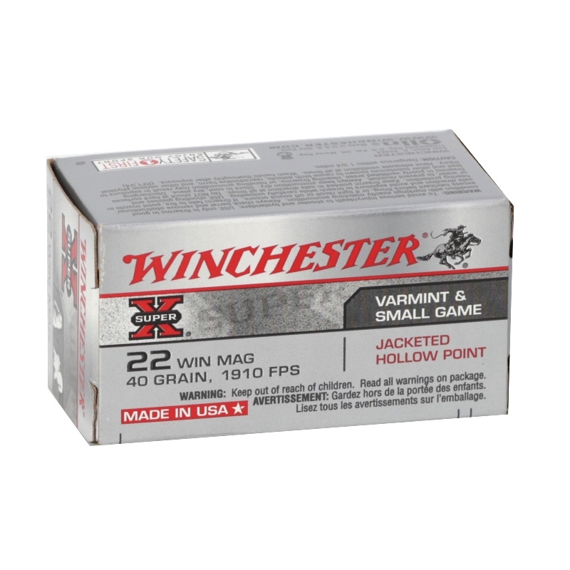 chester Super-X 22 WMR 40 Grain Jacketed Hollow Point Box Of 50 Ammo