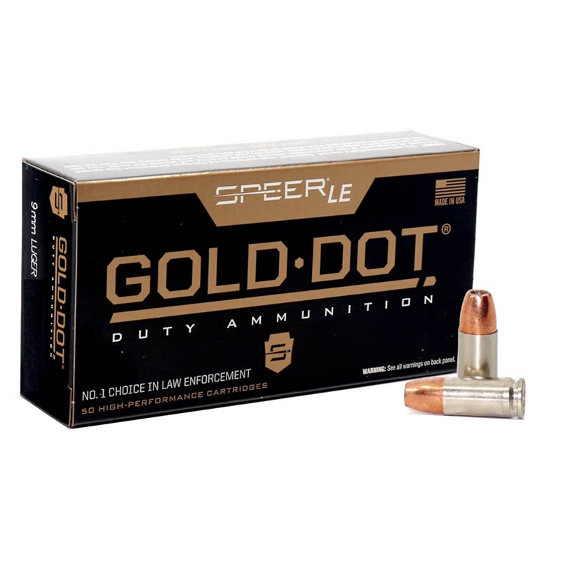 er Gold Dot LE Duty 9mm Luger 115 Grain Jacketed Hollow Point Box Of 50 Ammo