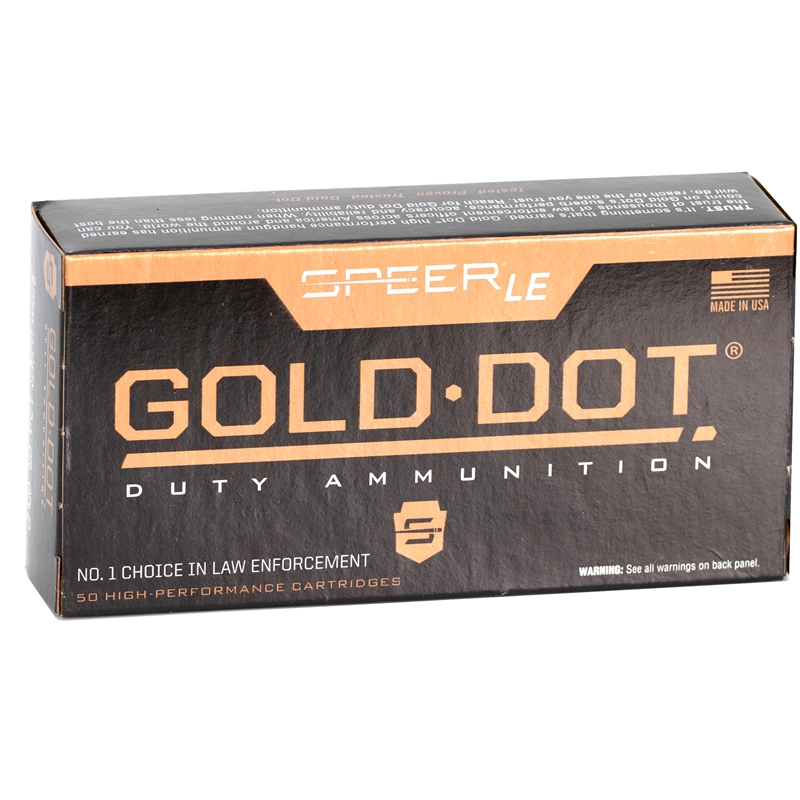 er Gold Dot LE Duty 9mm Luger 124 Grain Jacketed Hollow Point Box Of 50 Ammo