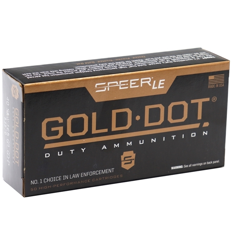 er Gold Dot LE Duty 40 S&W 165 Grain Jacketed Hollow Point Box Of 50 Ammo