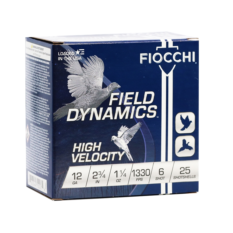 cchi Field Dynamics High Velocity 12 Gauge 2 3/4 1 1/4oz #6 Lead Shot Box Of 25 Ammo