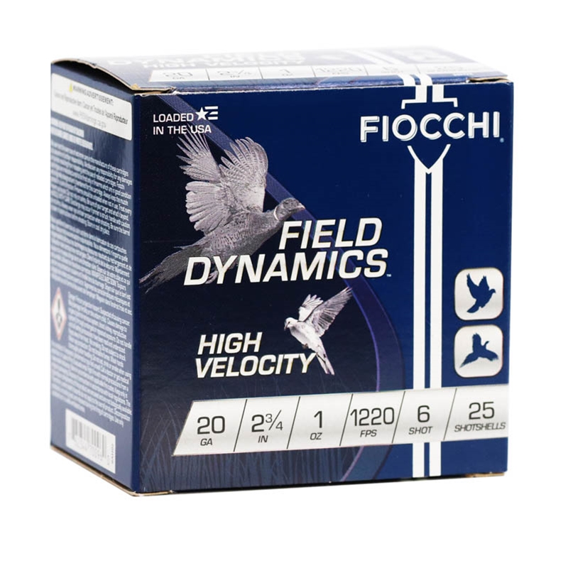 cchi Field Dynamics High Velocity 20 Gauge 2-3/4 1oz #6 Lead Shot Box Of 25 Ammo