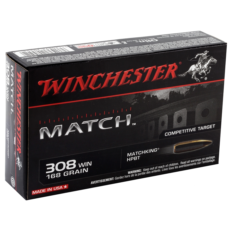 chester Supreme Match 308 Winchester 168 Grain MatchKing Boat Tail Hollow Point Box Of 20 Ammo