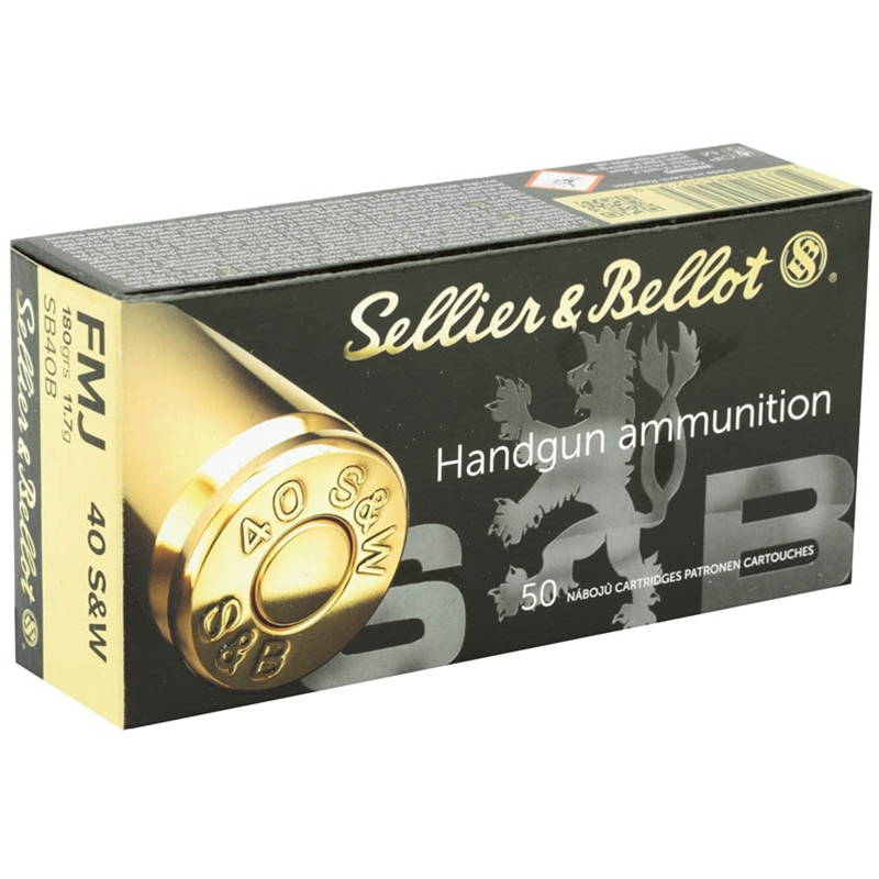 lier & Bellot 40 S&W 180 Grain Full Metal Jacket Box Of 50 Ammo