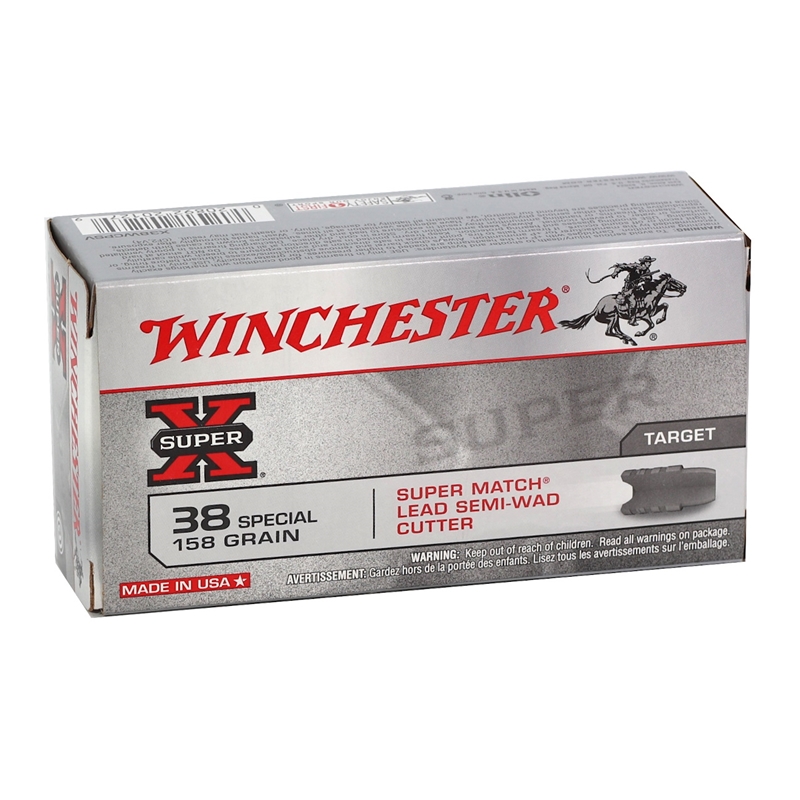 chester Super-X 38 Special 158 Grain Lead Semi-Wadcutter Box Of 50 Ammo