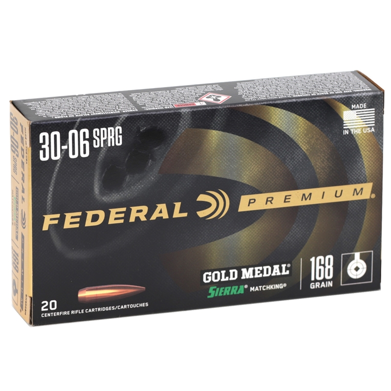 eral Gold Medal 30-06 Springfield 168 Grain Sierra MatchKing Hollow Point Box Of 20 Ammo