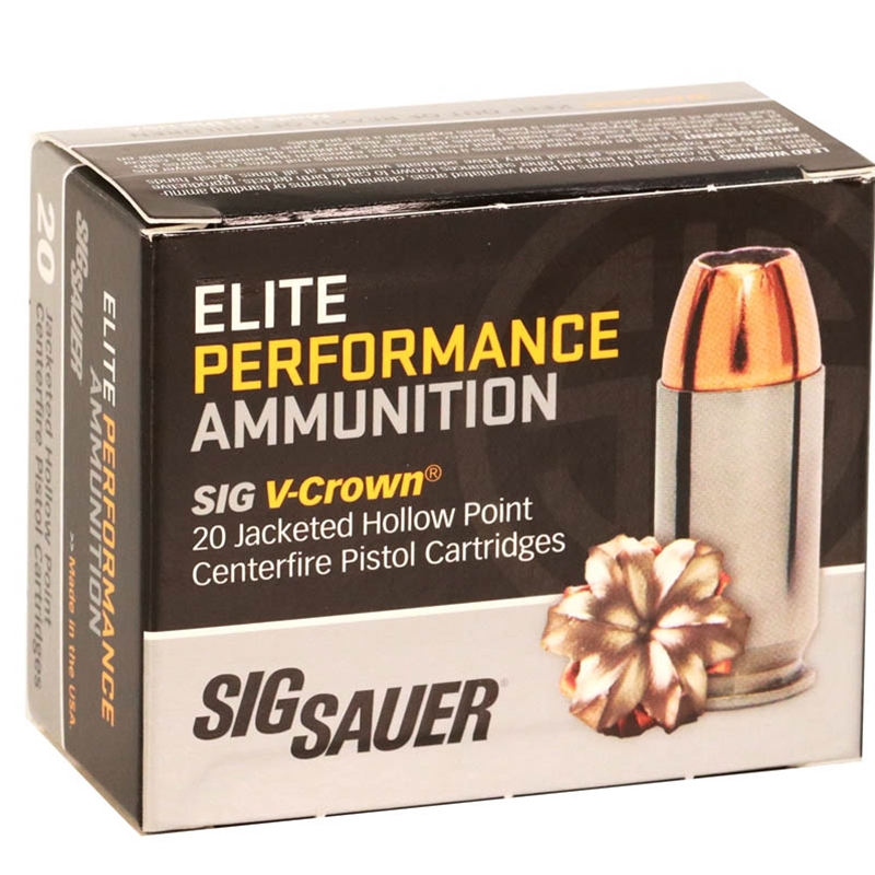  Sauer Elite Performance 40 S&W 165 Grain V-Crown Jacketed Hollow Point Box Of 20 Ammo