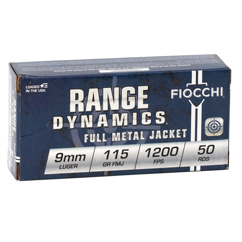 cchi Range Dynamics 9mm Luger 115 Grain Full Metal Jacket Box Of 50 Ammo