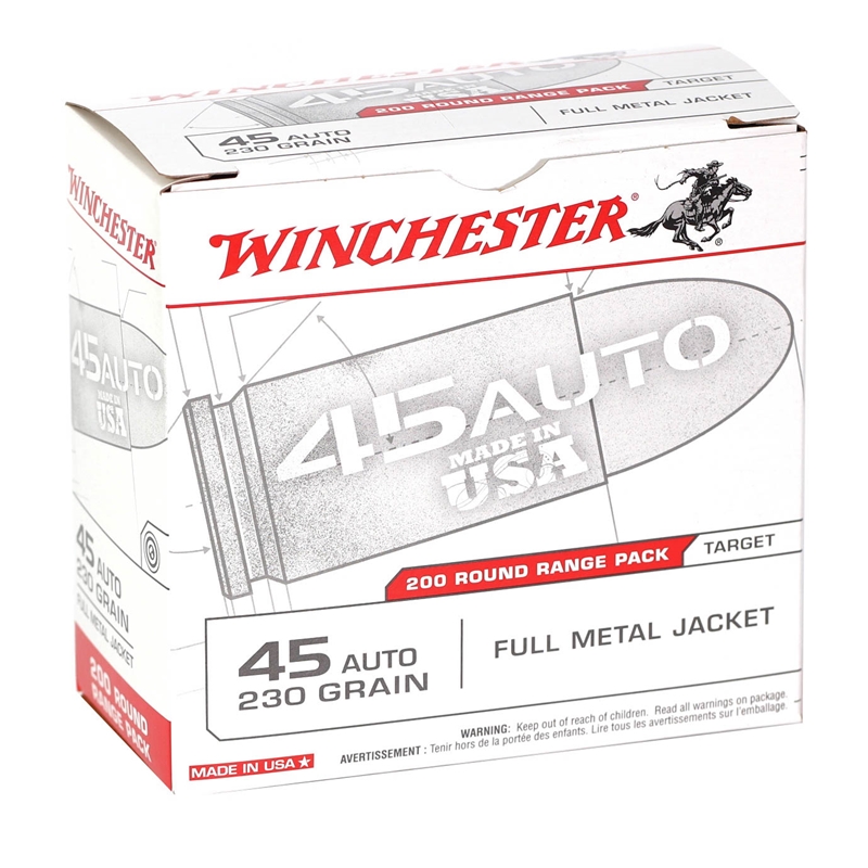 chester USA 45 ACP AUTO 230 Grain FMJ 200 Rounds Box Of 200 Ammo