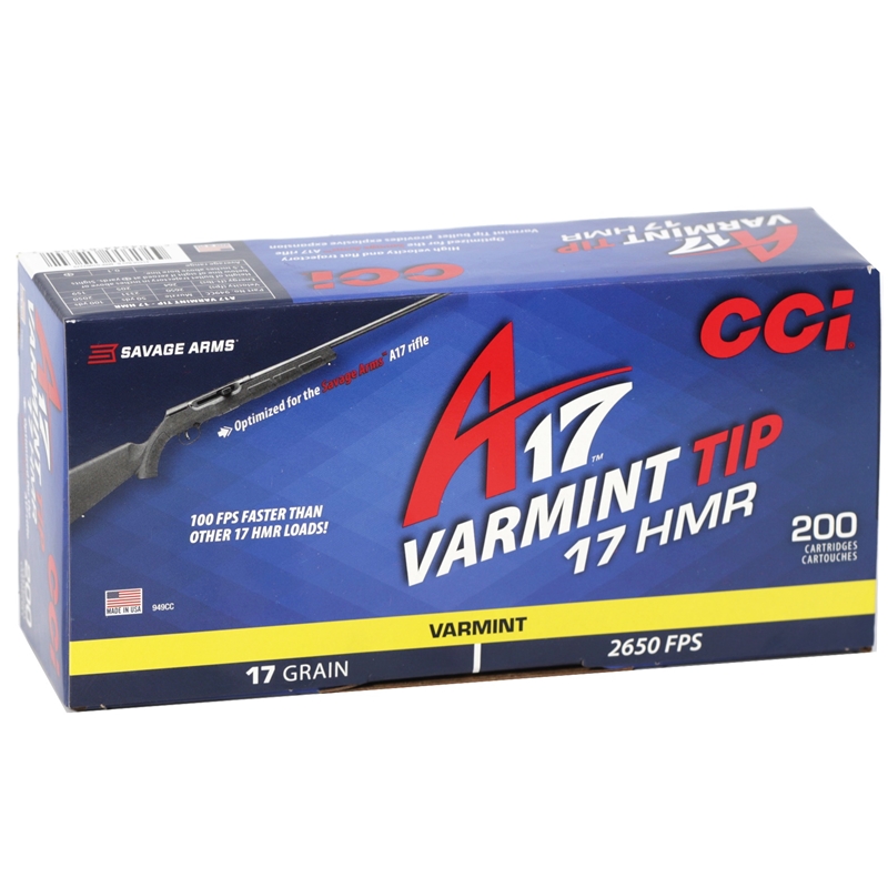  A17 17 HMR 17 Grain Varmint Tip 200 Rounds Box Of 200 Ammo