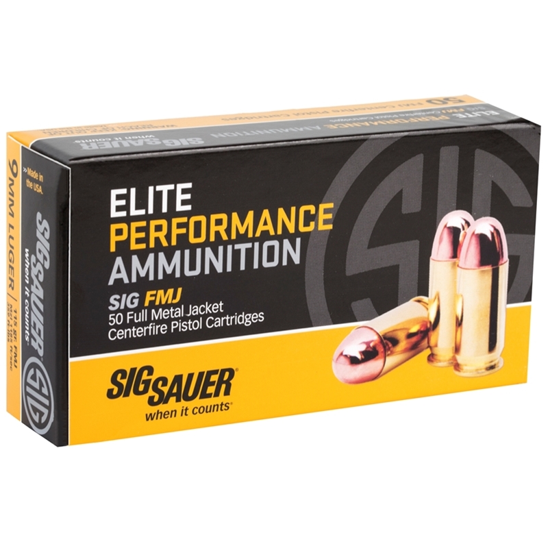  Sauer Elite Performance 9mm Luger 115 Grain Full Metal Jacket Box Of 50 Ammo