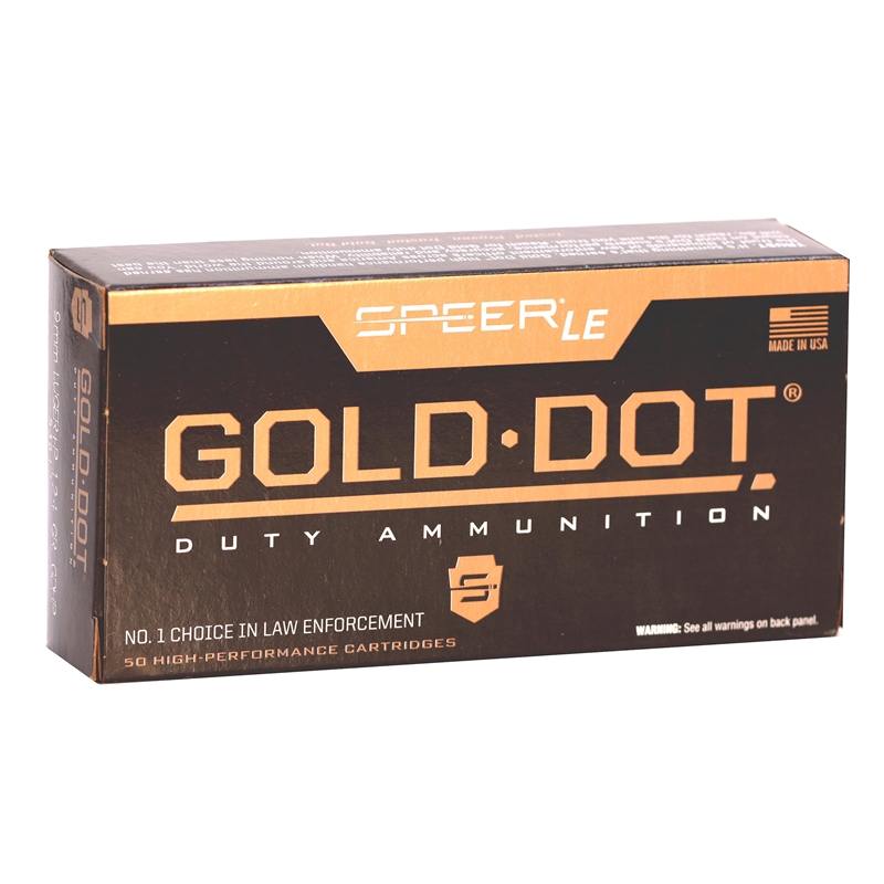 er Gold Dot LE Duty 9mm Luger 124 Grain P Jacketed Hollow Point Box Of 50 Ammo