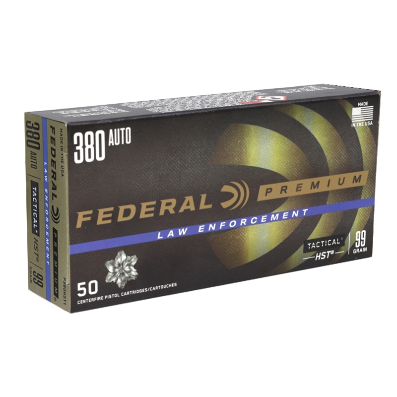 eral Law Enforcement 380 ACP AUTO 99 Grain HST Jacketed Hollow Point Box Of 50 Ammo