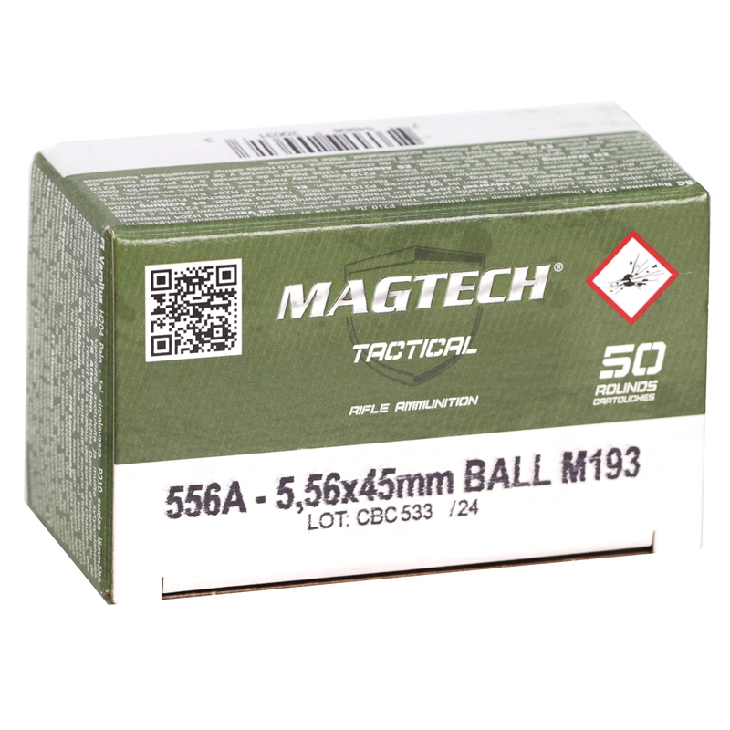 tech 5.56mm NATO M193 55 Grain Full Metal Jacket Box Of 50 Ammo