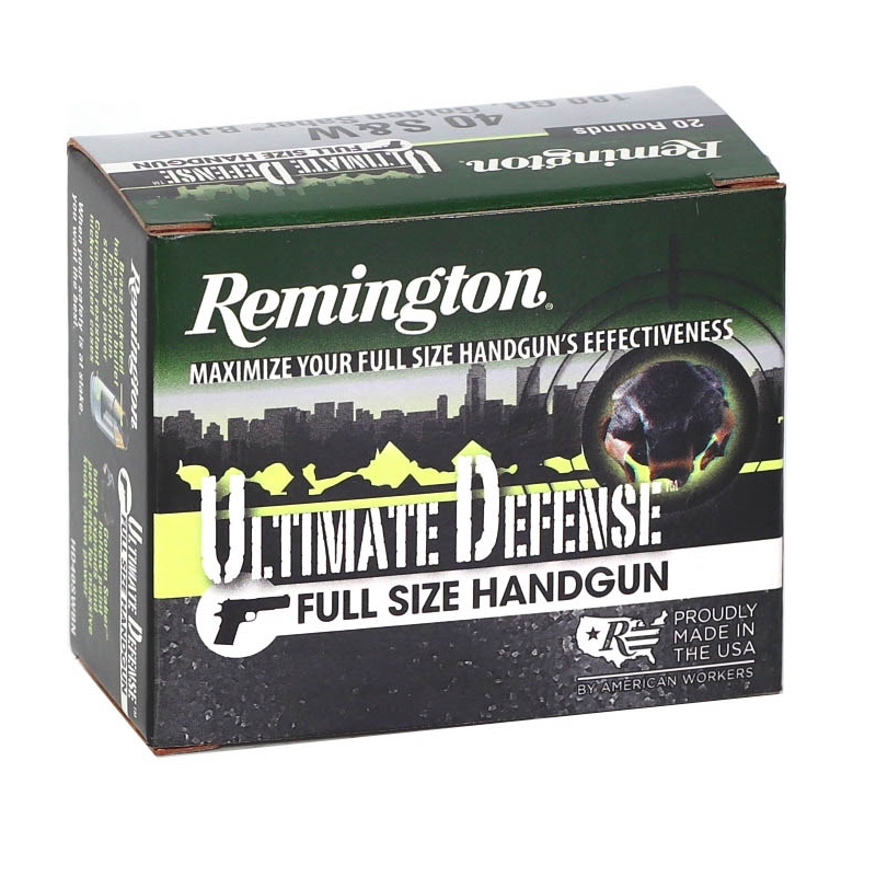 ington Ultimate Defense 40 S&W 180 Grain Brass Jacketed Hollow Point Box Of 20 Ammo