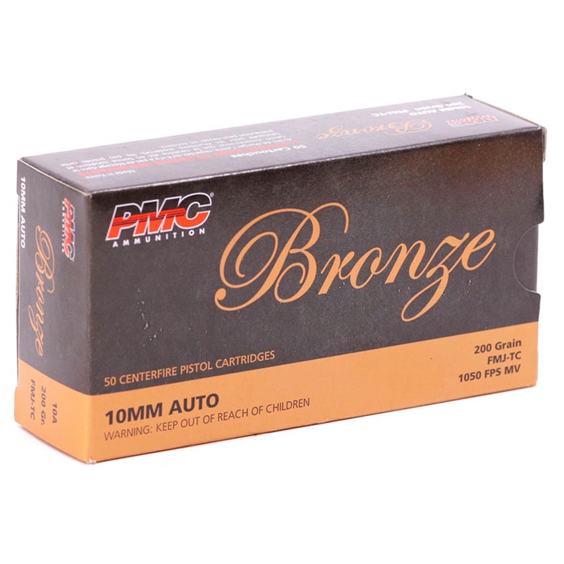  Bronze 10mm Auto 200 Grain Full Metal Jacket Box Of 50 Ammo