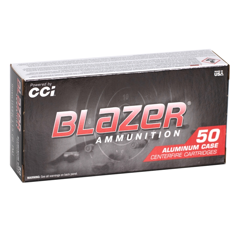  Blazer 9mm Luger 115 Grain Full Metal Jacket Aluminum Box Of 50 Ammo