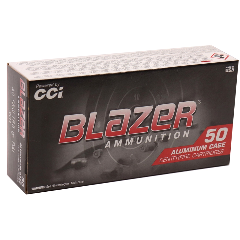  Blazer 40 S&W 165 Grain Full Metal Jacket Aluminum Box Of 50 Ammo