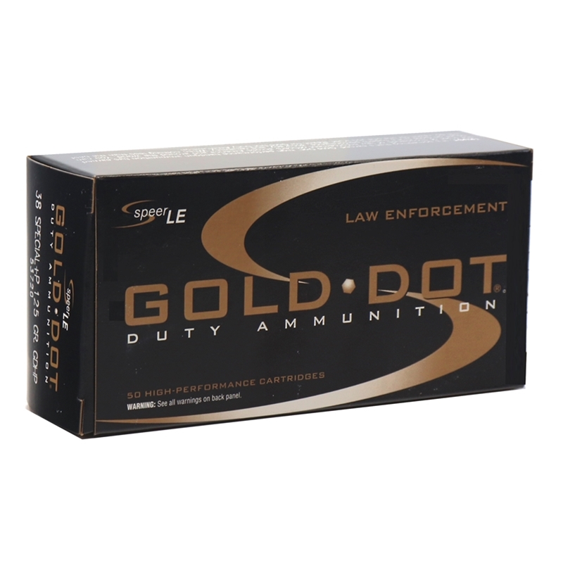 er Gold Dot LE Duty 38 Special 125 Grain P Jacketed Hollow Point Box Of 50 Ammo