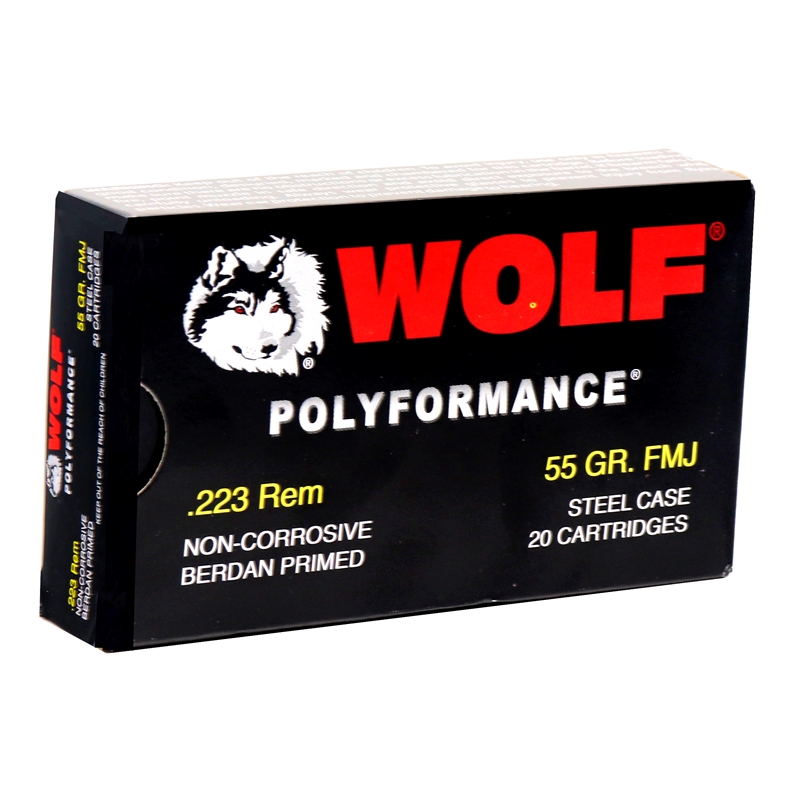 f Polyformance 223 Remington 55 Grain FMJ Steel Case Box Of 20 Ammo