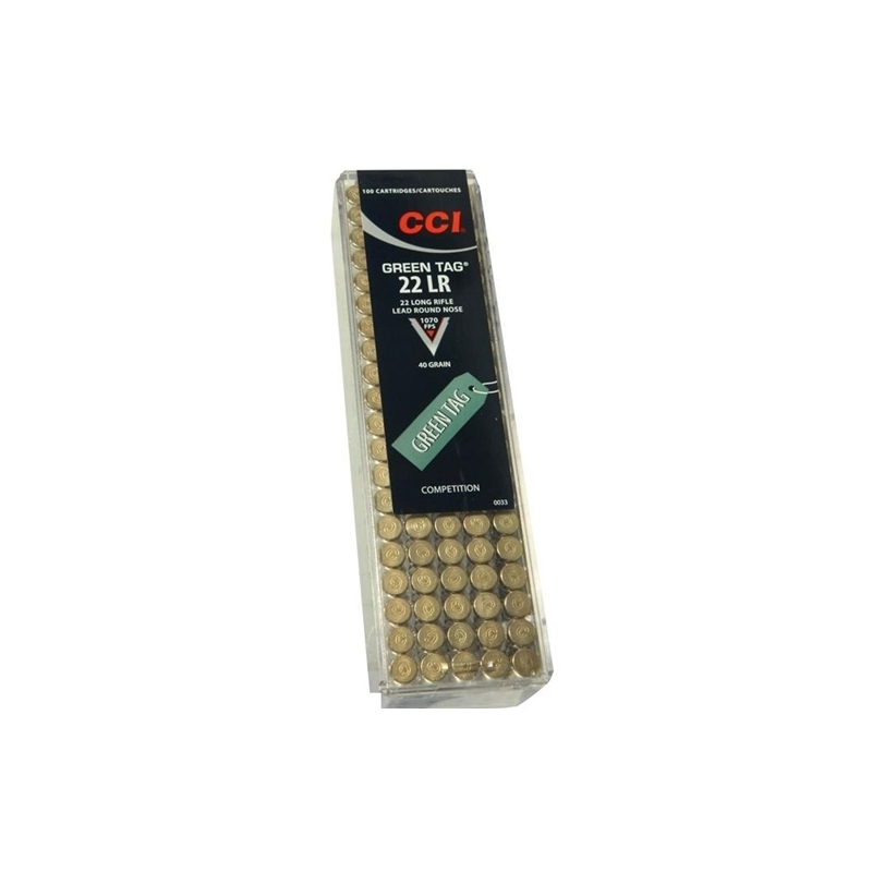  Green Tag Competition 22 Long Rifle 40 Grain Lead Round Nose Box Of 100 Ammo